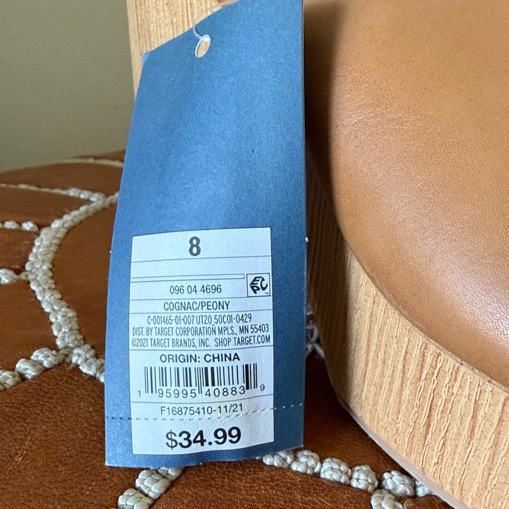 Universal Thread Tan Open-Toe Mules - Picture 4 of 4